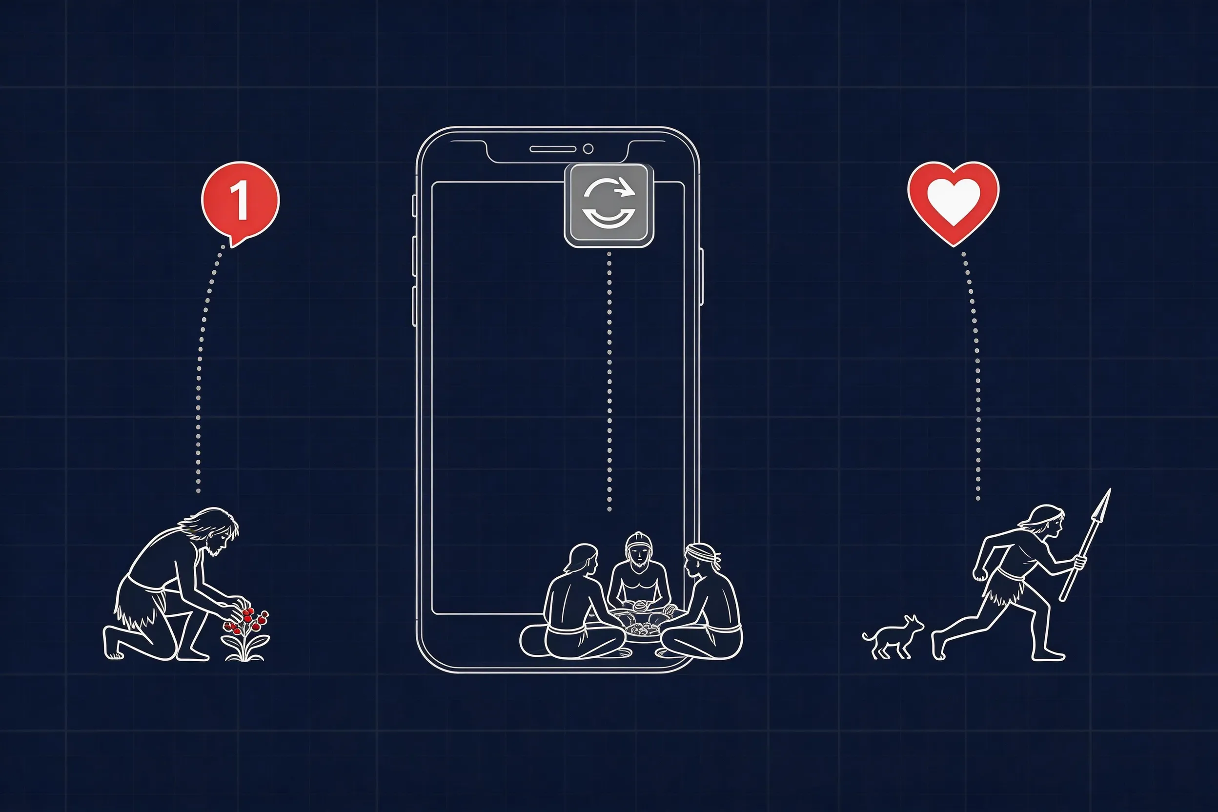 Smartphone UI elements deconstructed as a blueprint