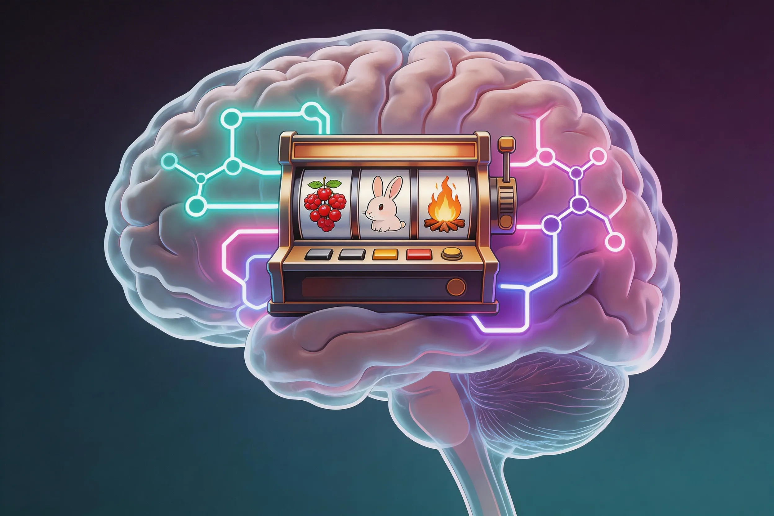 A slot machine embedded inside a human brain
